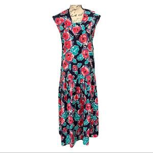 Vintage 90s Laura Ashley Floral Cottage Core Tea Dress Sz 10 Sailor Collar